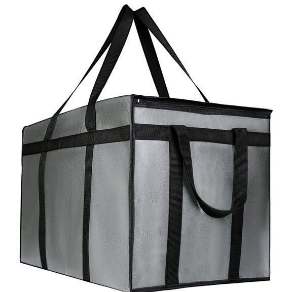 4 PACK XXXL Insulated Food Delivery Bag Cooler Bags Keep Food Warm Catering Therma for doordash Catering Cooler Bags Therma 22w x 14 lx 13d Shopper hot Grey