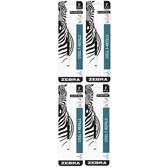 4 PACK: Zebra Pen F-Refill 0.7mm Black 1 per pack - Zebra Pen 85511