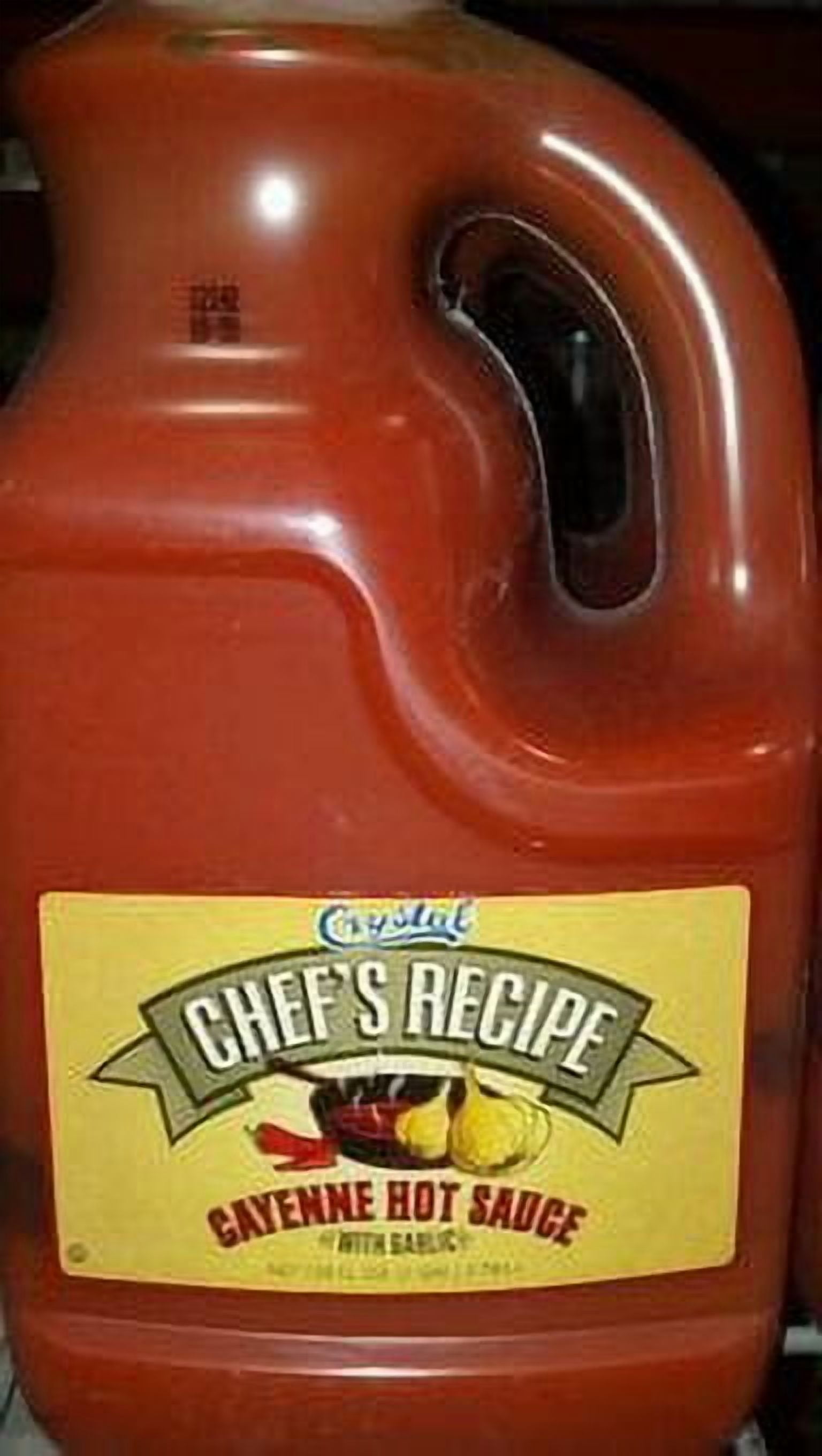 4 PACKS : Crystal: Chef's Recipe Cayenne Hot Sauce 4/1 Gallon Case