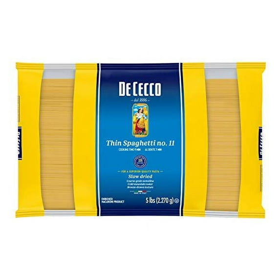 4 PACKS : De Cecco Pasta, Thin Spaghetti, 5 Pound
