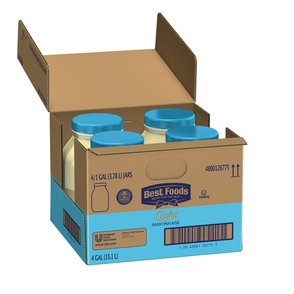 4 PACKS : Hellmanns Light Mayonnaise, 1 Gallon