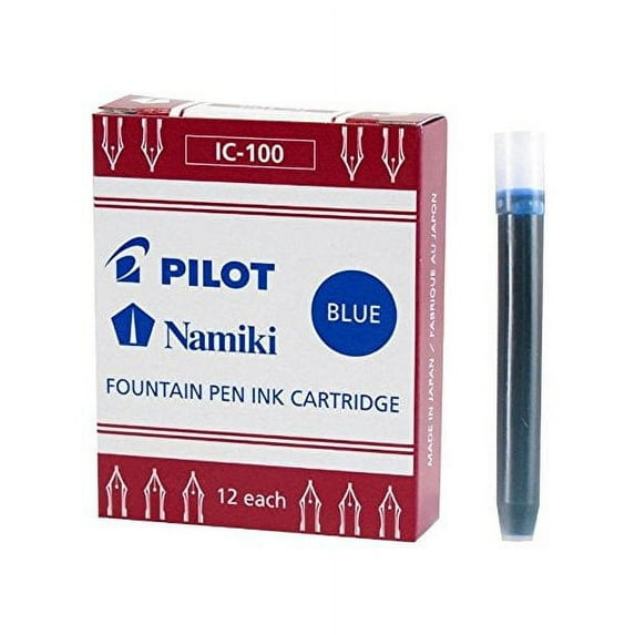 4 PACKS: Namiki IC100 Fountain Pen Ink Cartridge, Blue. 12 Cartridges per Pack (69101)