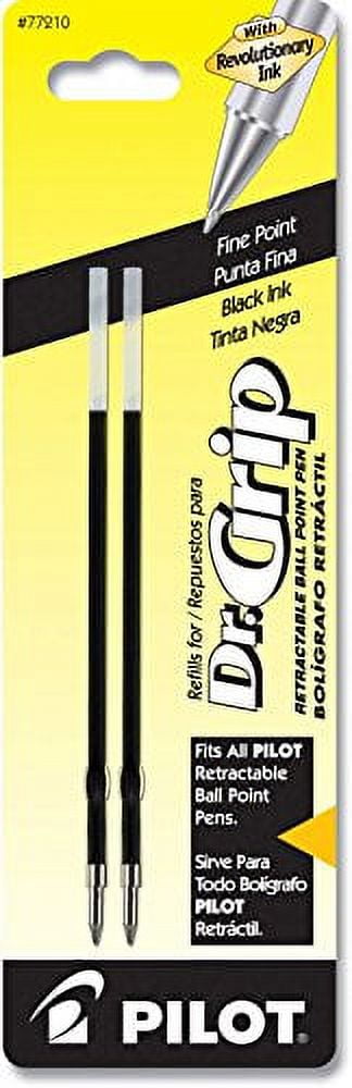 4 PACKS: Pilot Dr. Grip Ballpoint Ink Refill, 2-Pack for Retractable Pens, Fine Point, Black Ink (77210)
