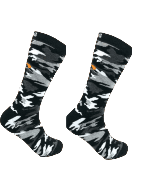 4 PAIR UNISEX CAMO PRINT SOCKS ONE SIZE gray