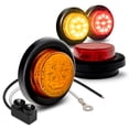 thumbnail image 1 of 4 PC 2" Round LED Clearance Light Side Marker - Two in One Reflector and Clearance Light [Polycarbonate Reflector] [10 LEDs] [Rubber Grommet] [IP 67] for Trailers - 2 Red and 2 Amber, 1 of 8
