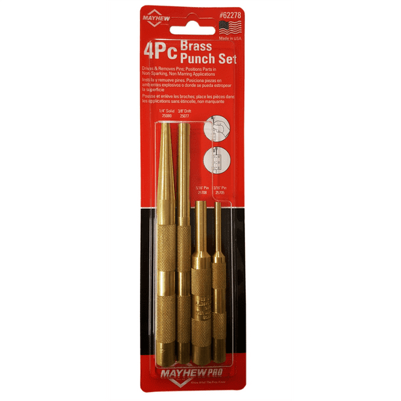 4-PC BRASS PUNCH (INCH) SET