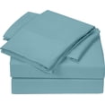 thumbnail image 1 of 4 PC Bed Sheets Set, 100% Egyptian Cotton, 800 Thread Count, 15 Inch Deep Pocket on Fitted Sheet, Light Blue Solid Full XL Size, 1 of 5