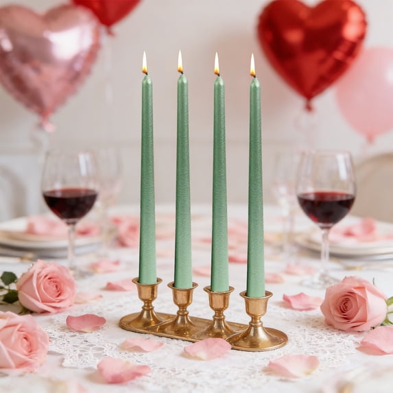 4 PC Elegant Electroplated Taper Candles for Dining,Wedding & Party Decor,Long Dripless Wax Candles,Romantic Centerpiece Candle,Decorative Twisted Finish Candle Set for Table,Home,Event Lighting