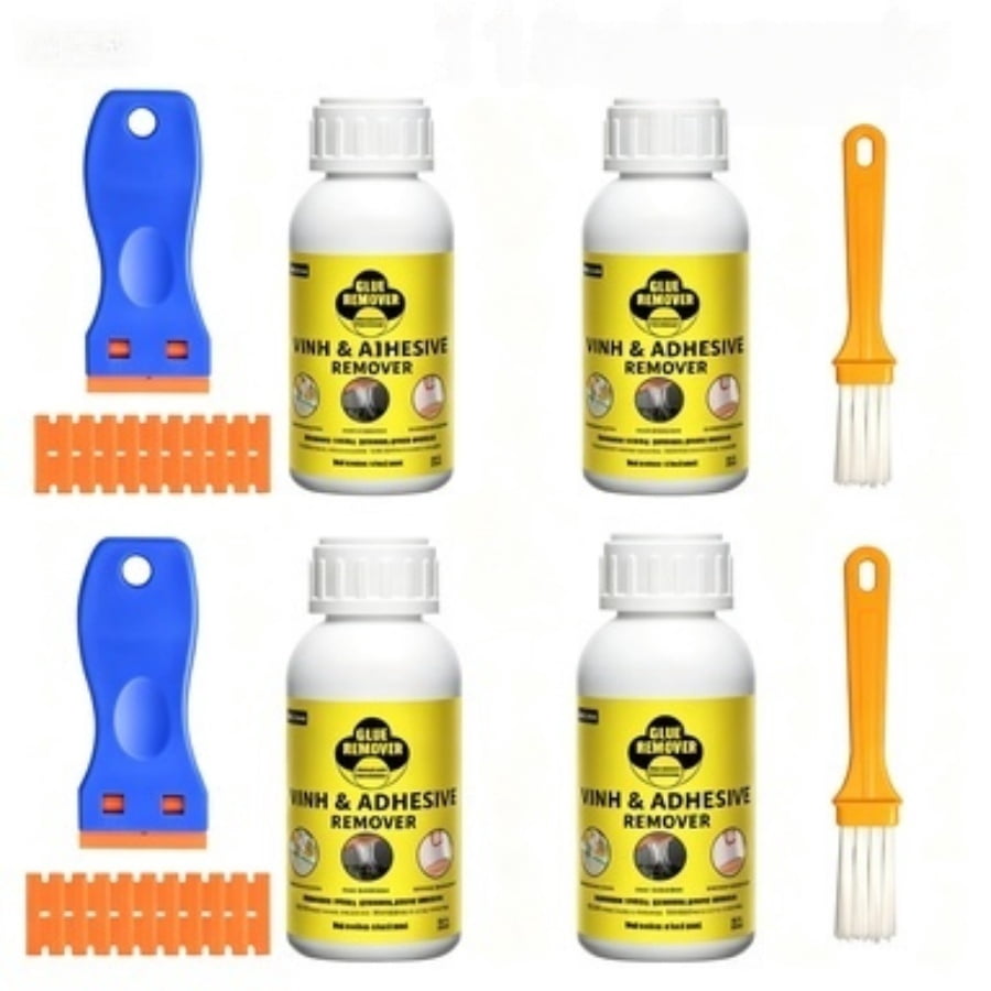 4 PC Heavy-Duty Adhesive & Paint Remover Spray, Fast-Acting Residue-Free Cleaner for Label, Tape, Glue Residue on Plastic, Metal and Automotive Surfaces