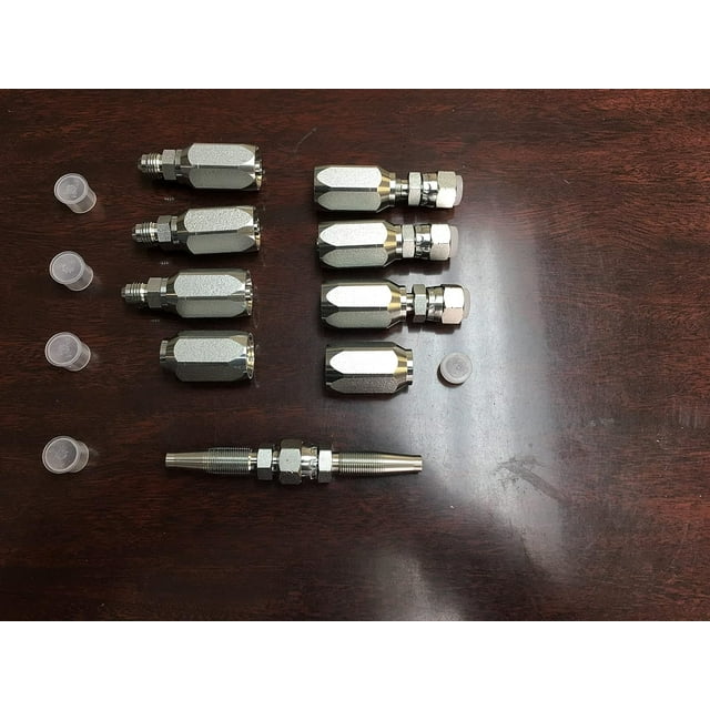 4 PC Hydraulic 1/4" Hose Field Repair Kit Reusable 2 Wire Car Carrier