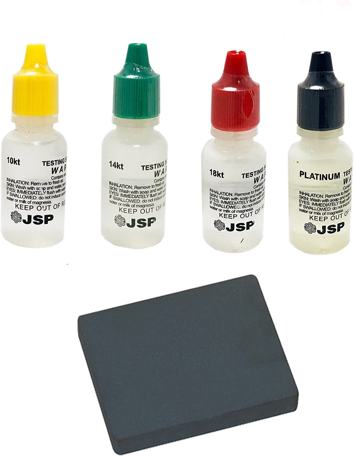 4 PC JSP Gold Testing Solutions 10K 14K 18K Platinum Small Test Scratch