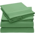 thumbnail image 1 of 4 PC Light Green Sheet Set 2000 Embroidery Soft Cozy 12" Deep Pocket Queen, 1 of 4