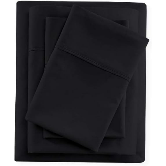 4 PC Luxury Sheet Set, 300 Thread Count, 100% Egyptian Cotton, Extra Soft and Luxury Bed Sheet Set , 16" Deep Pocket - Twin XL Size - Dark Gray Solid.