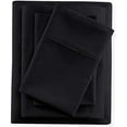 thumbnail image 1 of 4 PC Luxury Sheet Set, 300 Thread Count, 100% Egyptian Cotton, Extra Soft and Luxury Bed Sheet Set , 22" Deep Pocket - Olympic Queen Size - Black Solid., 1 of 4