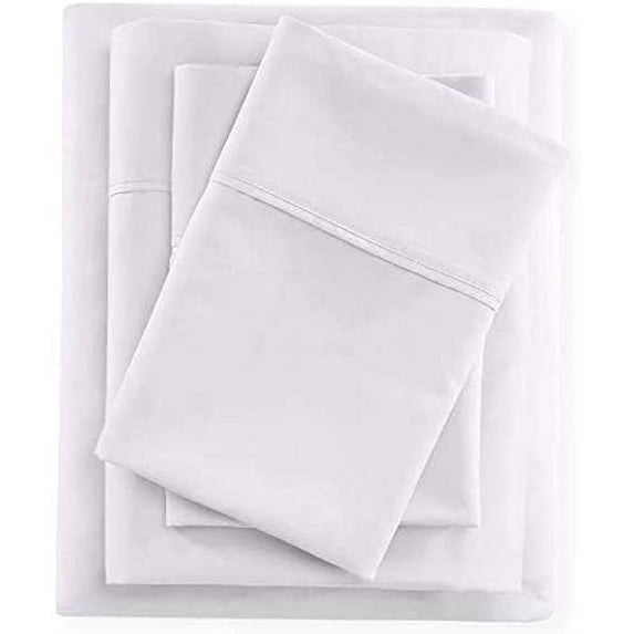 4 PC Luxury Sheet Set, 300 Thread Count, 100% Egyptian Cotton, Extra Soft and Luxury Bed Sheet Set , 18" Deep Pocket - Twin XL Size - White Solid.