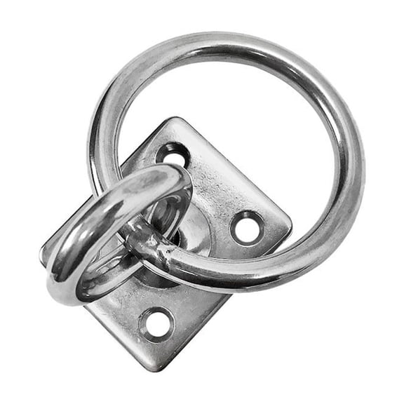 4 PC Marine hardware Swivel Pad Eye Plate Square With Ring 3/16" Welded Formed 250 Lbs WLL