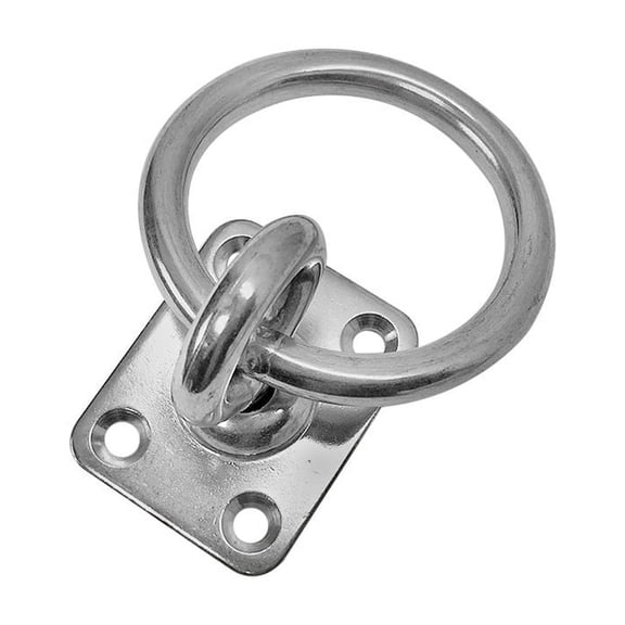 4 PC Marine hardware Swivel Pad Eye Plate Square With Ring 5/16" Welded Formed 480Lbs WLL