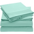 thumbnail image 1 of 4 PC Mint Sheet Set 2000 Embroidery Soft Cozy 12" Deep Pocket Twin, 1 of 4