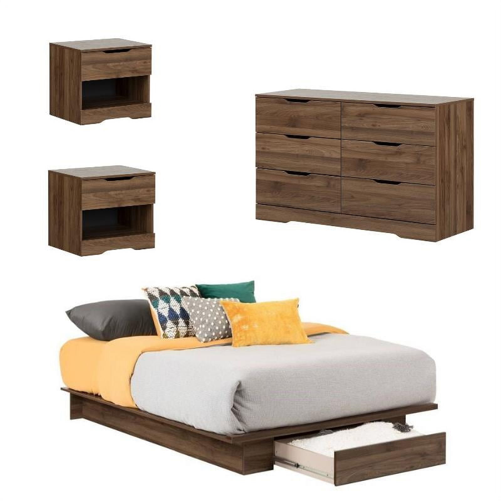 4 pc queen platform bedroom set with dresser and 2 nightstands deals