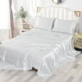 thumbnail image 1 of 4 PC Satin Silky Soft Bed Sheet Set Queen/King Size Fitted Pillow Cases, 1 of 4