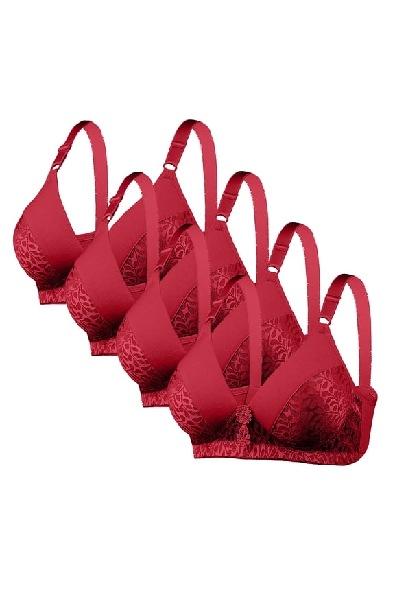 4 PC Seamless Bra for Women Liftup Wireless Bra No Underwire Full Coverage Support Push up Bra for Everyday