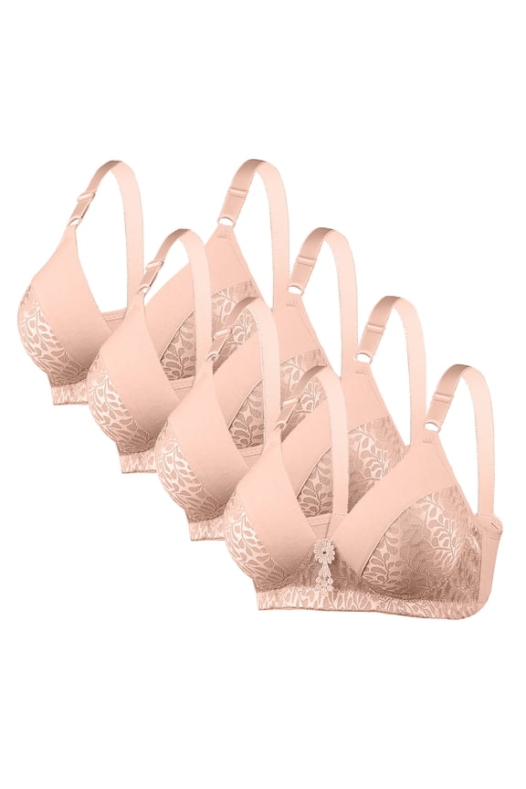 4 PC Seamless Bra for Women Liftup Wireless Bra No Underwire Full Coverage Support Push up Bra for Everyday