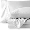 thumbnail image 1 of 4 PC Sheet Set- Flat Sheet, All Around Elastic Fitted Sheet with 16" Deep Pocket & 2 Pillowcases, 100% Egyptian Cotton, 600 TC, Hotel Luxury Sheet Set-White Solid, Twin Size, 1 of 6
