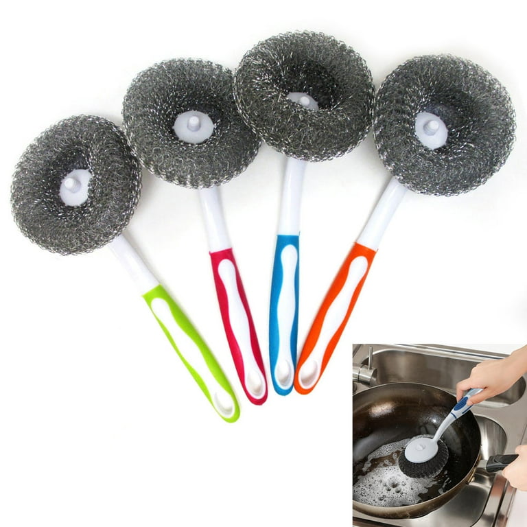 Cast Iron Cleaner Kitchen Rust Pot Pans Cleaning Scrubber Steel Rust  Remover Scraper Brush Kit Metal