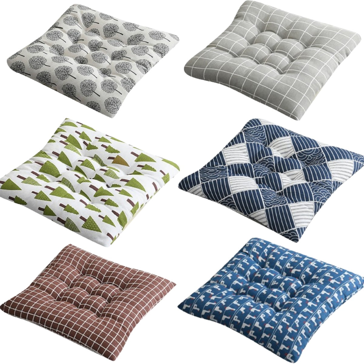 4 PC Tufted Chair Cushions 16 x 16 Inch Dining Chairs Pads Patio