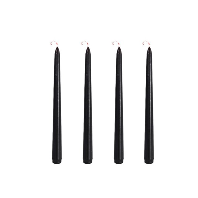 4 PCAK Tears Taper Candles Set, 10 inchch Black Taper Candles, Bleeding