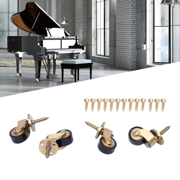 4 PCS 0.9Inch Universal Screw Wheels Furniture Castors Rolling Wheels Piano Sofa for Workshops, Garages