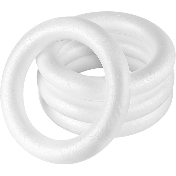 4 PCS 10 Inches Craft Foam Wreath, Polystyrene Styrofoam Foam Circles Ring, White Foam Wreath for Christmas, Floral Arrangement, Christmas, Wedding, Home Decoration, DIY Arts