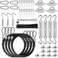 thumbnail image 1 of 4 PCS 10ft Sun Shade Sail Hardware Kit, 304 Stainless Steel Cable Wire with Nylon Coating - for Rectangle Triangle Square Shade Sail Installation, Outdoor Garden Patio, 1 of 7