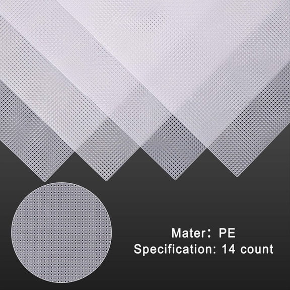 4 PCS 14 Count Plastic Mesh Canvas Sheet 14 CT Plastic Aida for -,Making Jewelry Organizer (11x8Inch) White