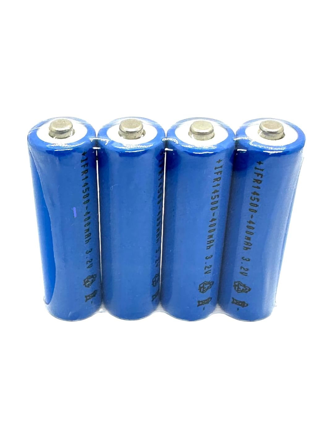 4-PCS 14500 LiFePO4 AA 3.2V 400mAh Rechargeable Batteries Solar Lights RELIGHTABLE IFR14500 14500TU4
