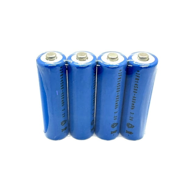 4PCS 14500 LiFePO4 AA 3.2V 400mAh Rechargeable Batteries Solar Lights