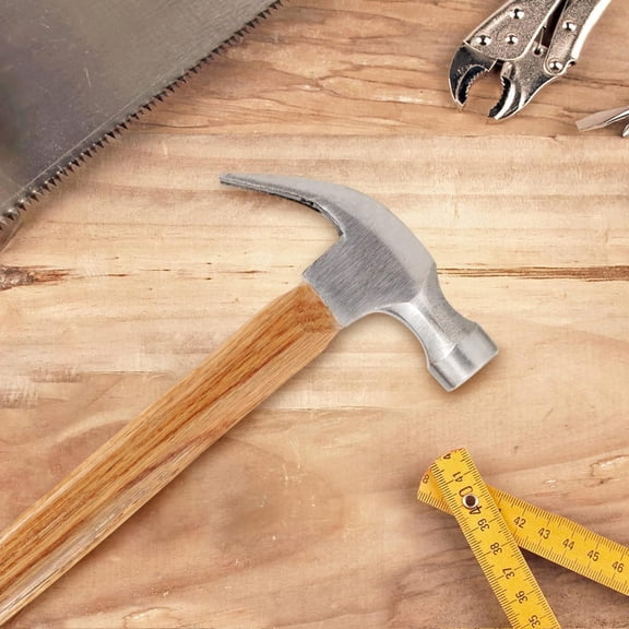 4 PCS 16 OZ Rip Claw Hammer, 12 Inches Long Wood Handle Claw Hammer, Steel Hammer Head and Shock Reduction Handle Framing Hammer for Woodworking, Pulling Nails$$Tools & Hardware Other