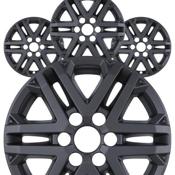 4 PCS 18 inch Alloy Wheel Rims Cover for 2022-2026 Toyota Tundra SR5 model /2023-2026 Toyota Sequoia SR5 Snap-On Matte Black ABS+PC Material 18 inch Hubcaps(4 Pack)