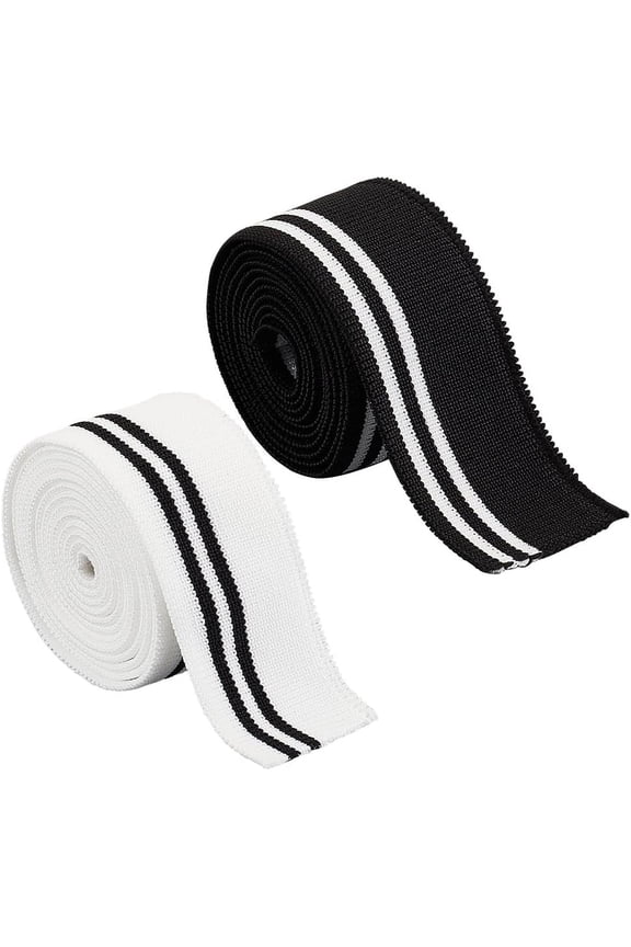 4 PCS 2 Colours Ribbed Cuffs Stretch Stripes 43.3x1 inch Elastane Ribbed Fabric Sewing Knit Ribbed Cuffs for DIY Sewing Belt Cuffs Belts Collar Inserts 1.5mm Thick colorful