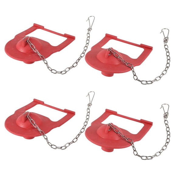 4 PCS 2 Inch Toilet Flapper for -Fin Flapper Replacement Kit, Replace for , with Steel Chain and Hook