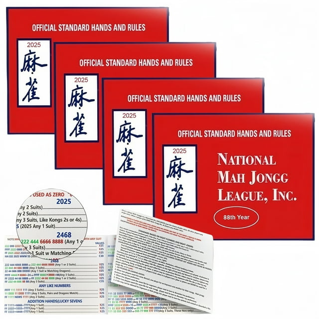 4 PCS 2025 Mahjong Cards Large Print National Standard Mahjong Cards 4 PCS 2025 Mahjong Cards Large Print National Standard Mahjong Cards