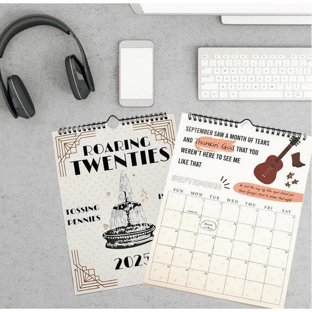 4 PCS 2025 Roaring Twenties Calendar Wall Calendar , 2025 Ts Lyrics