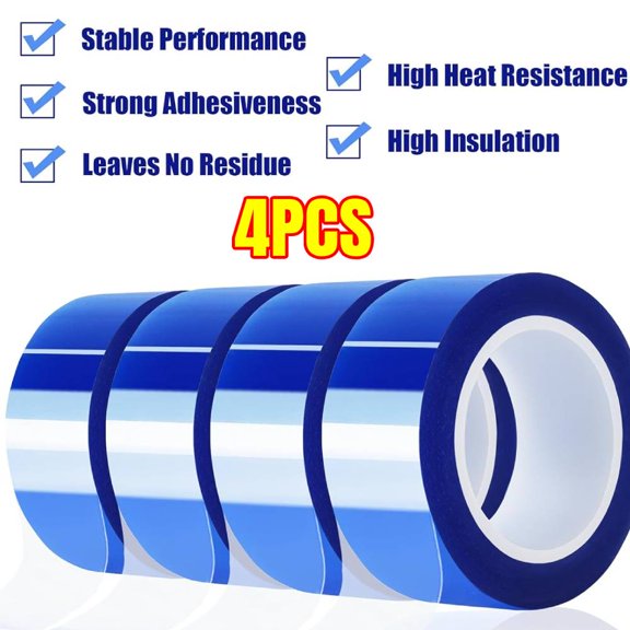 4 PCS 20mm x16m(52FT) Blue Heat Tape High Temperature Heat Resistant Tape Heat Transfer Tape for Heat Sublimation Press Viny
