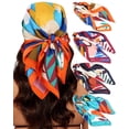 thumbnail image 1 of AWAYTR 4 PCS 27.5 Inches Satin Head Scarf Silk Scarf for Women Lightweight Hair Bandanas Head Scarves Neck Scarf Hair Wrap, 1 of 8