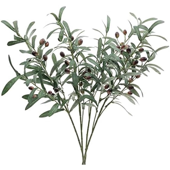4 PCS 28 inch Artificial Olive Branches for Vases Greenery Olive Stems Faux Tree Branch Twig for Home Wedding Shop Office Garden Decor DIY Floral Crafts