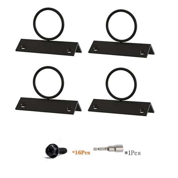 4 PCS 2inch Rope Fence Bracket Holders, Ring Rope Support Battle Rope Anchor Decorative Rope Holder for Rope Fences, Stair Railings, Wall Hooks, Ceiling Hooks