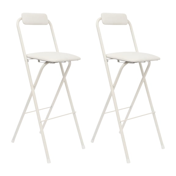 4 PCS 30 Inch Folding Bar Stools with Backrest & Cushion, Padded Foldable Bar Chairs for Camping, Kitchen, Shop & Cafe