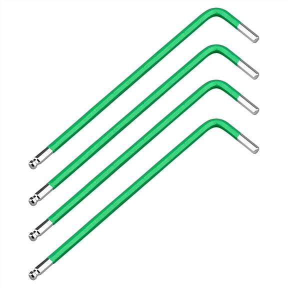 4 PCS 2.5mm Ball End Hex Key Allen Wrench,Internal Hexagonal Wrench, L Shaped Long Arm S2 Steel Repairing Tool,Green