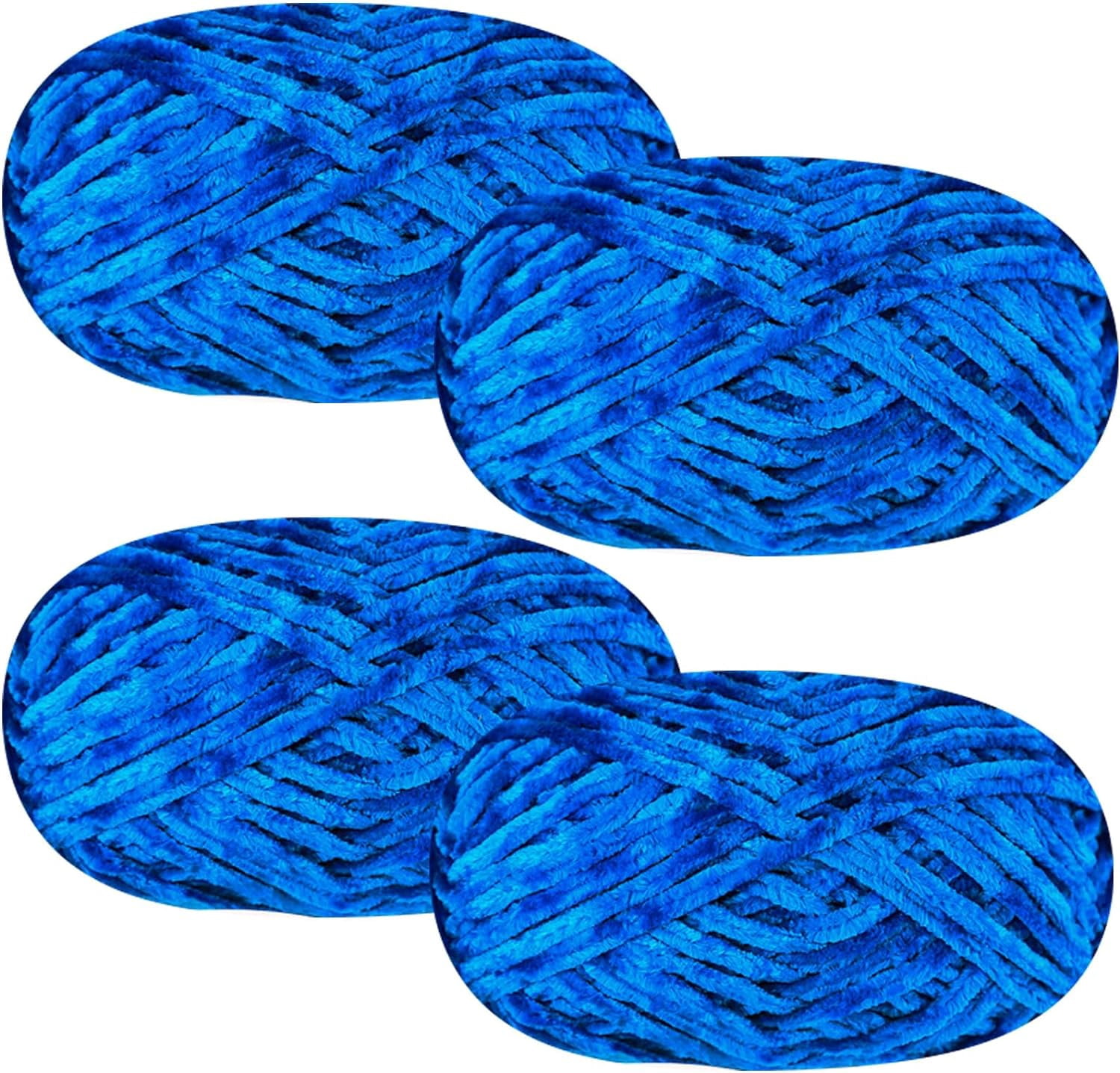 4 PCS 400g Soft Chenille Yarn Velvet Yarn for Crocheting, Fluffy Yarn for Knitting and Crochet DIY Craft,Warm Yarn for Blanket Bag Hat Scarve Clothe Gloves Slippers Doll