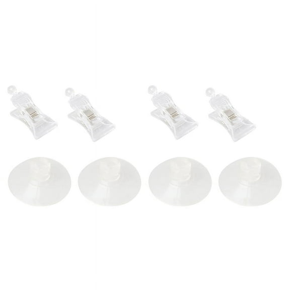 4 PCS 47mm Clear Plastic Wall Suction Cup Clip Clamp,4 x Suction Cup Clip,Clear